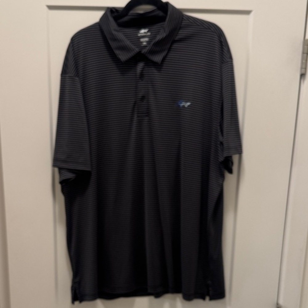 Attack Life by Greg Norman Navy Striped Polo Shirt. 3X. Worn once!